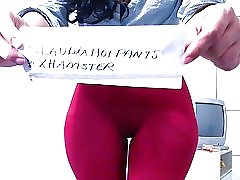 Cameltoe gamaše rdeče claudiahotpants